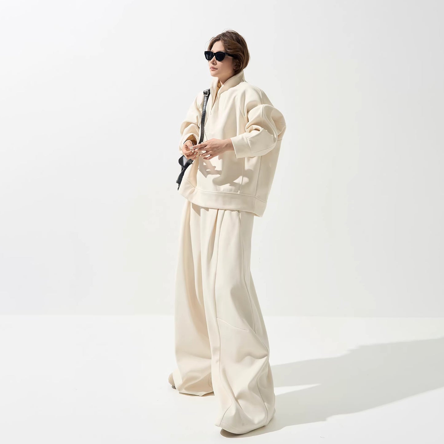 【単品注文】【セットアップ】裏起毛 スウェット＋パンツ 上下セット レディース 秋冬 韓国風 上品 ゆったり ルーズ カジュアル【FCシリーズ】