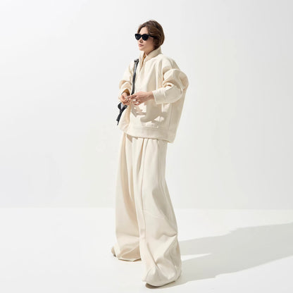 【単品注文】【セットアップ】裏起毛 スウェット＋パンツ 上下セット レディース 秋冬 韓国風 上品 ゆったり ルーズ カジュアル【FCシリーズ】