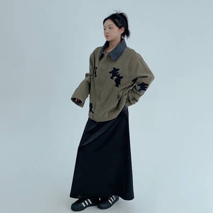 【アウター】春 秋 冬 アメリカン風 ヴィンテージ加工 刺繍 ワークジャケット 【FCシリーズ】