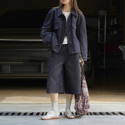 【アウター】初秋新作 ヴィンテージ感漂う原色デニムジャケット おしゃれな日系カジュアルアウター【JZシリーズ】