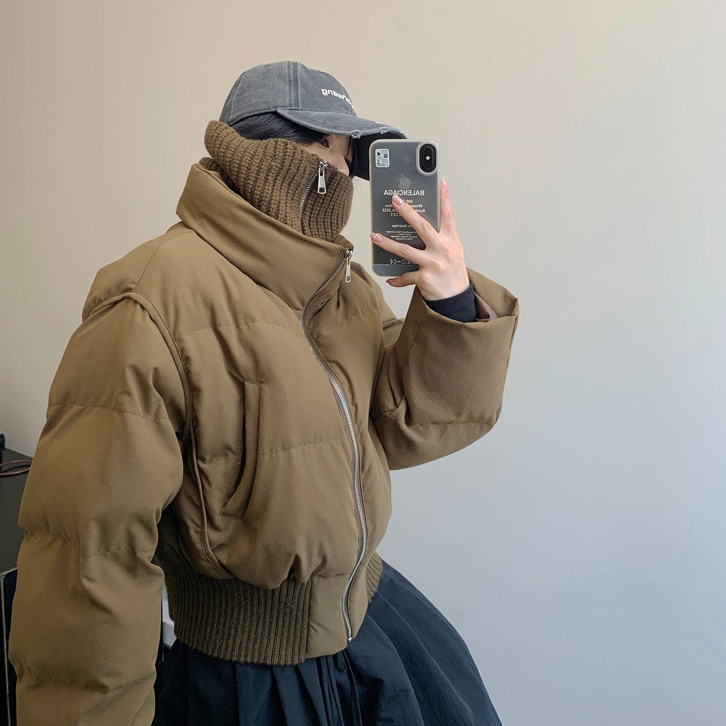 【アウター】ショート丈フェイクレイヤード中綿ジャケット レディース 小洒落感たっぷり 厚手 綿入れコート【FCシリーズ】