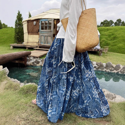 【ボトムス】夏新作 ハイウエスト ゆったりシルエット 細見え花柄スカート 上品な雰囲気【SHシリーズ】