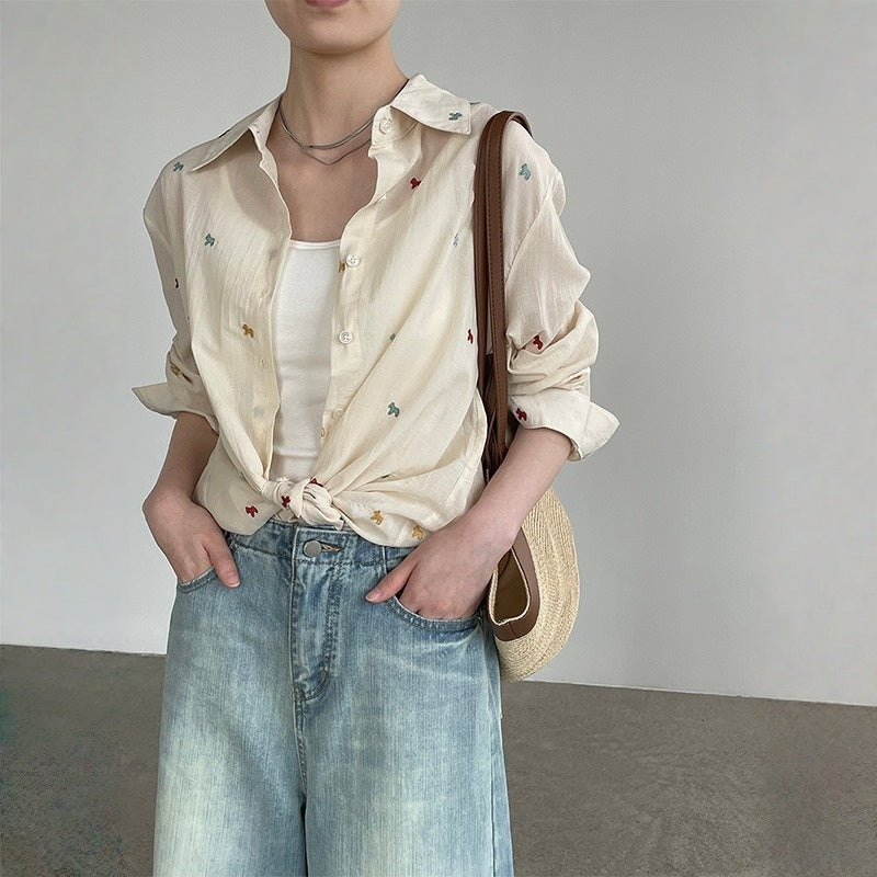 【トップス】カラフル おしゃれカジュアル UV対策トップス シャツ 【JZシリーズ】