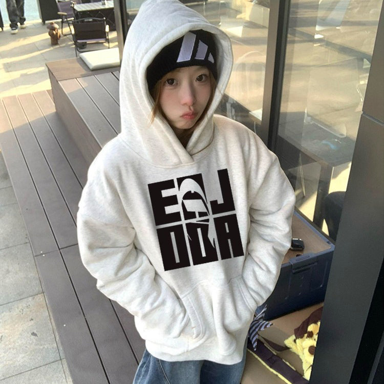 S~3XL【トップス】韓国風 ロゴ パーカー フード付き レディース 裏起毛 秋冬 ゆったり【FCシリーズ】