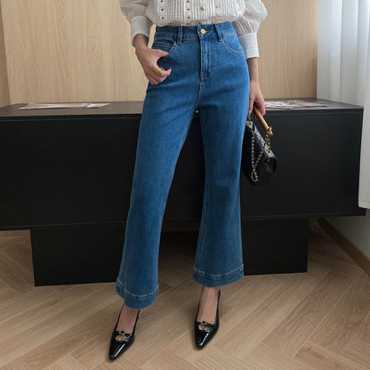 【ボトムス】初秋新作 レトロ デニムパンツ｜九分丈×美脚スリム【JZシリーズ】【SNシリーズ】