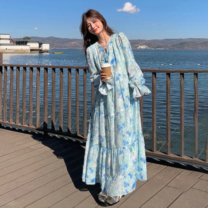 【ワンピース】フレンチロマンチック エレガンス リゾート風 日焼け防止 長袖ワンピース【SHシリーズ】