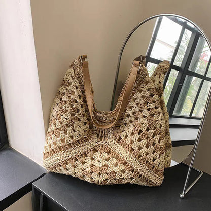 【バッグ】 大容量 メッシュ編み ビーチバッグ ショルダーバッグ ハンドバッグ【SHシリーズ】