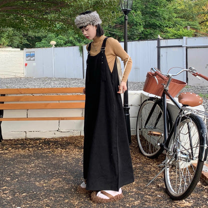 【ボトムス】秋冬新作 コーデュロイ サロペット レディース ゆったり オーバーサイズ ワイドパンツ オールインワン【JZシリーズ】