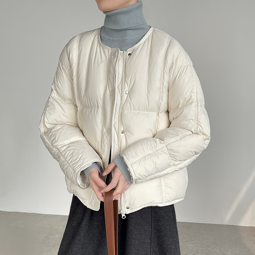【アウター】ニットショール付き ❤ 90％ホワイトダックダウン入り ショートダウンジャケット 着回し【JZシリーズ】