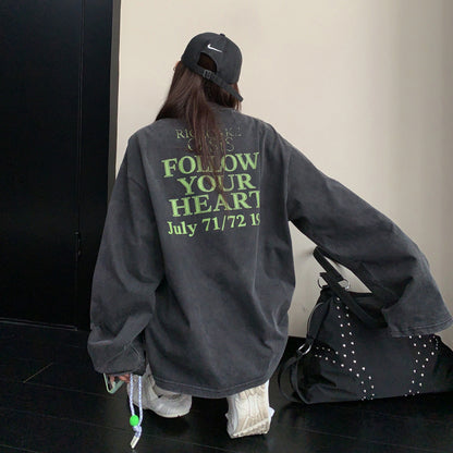 【トップス】アメリカンヴィンテージウォッシュロンT レディース オーバーサイズ 秋コーデ 長袖Tシャツ【FCシリーズ】
