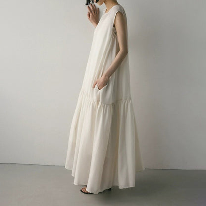 【ワンピース】夏新作 軽やか素材 ノースリーブ ティアードワンピース ふんわり揺れる 涼しげ大人ワンピ【JZシリーズ】