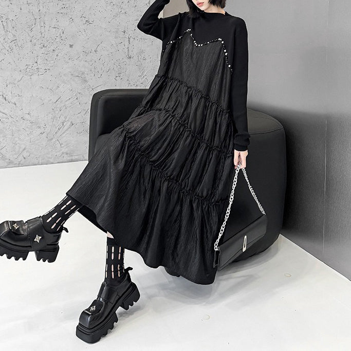 【ワンピース】春秋冬 2025 春新作 ニット エレガントな気質 ロング 長袖ワンピース