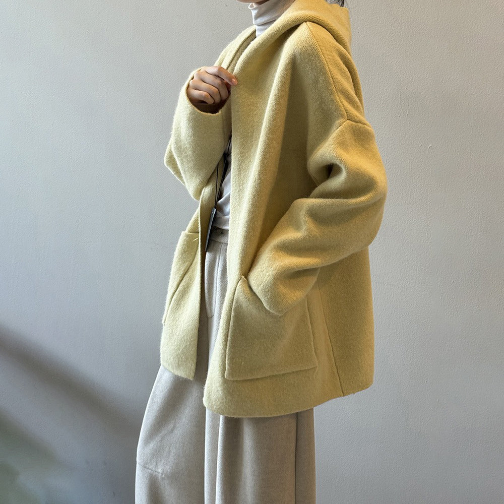 5カラー【アウター】秋冬新作 フード付き ニットカーディガン レディース ゆったり 高見え ルーズ【JZシリーズ】