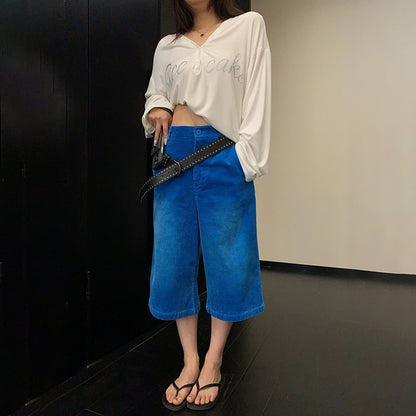 【ボトムス】コーデュロイパンツ レディース クロップド丈 ストレート ヴィンテージ風 リラックスシルエット【FCシリーズ】