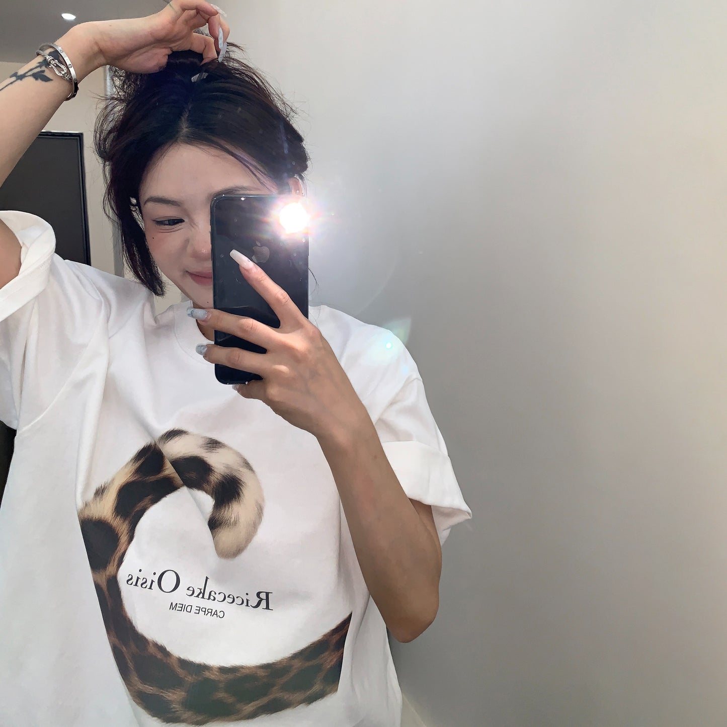 【トップス】Tシャツ レディース コットン アートプリント 半袖 ヴィンテージ風 オーバーサイズ【FCシリーズ】