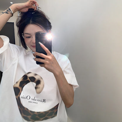 【トップス】Tシャツ レディース コットン アートプリント 半袖 ヴィンテージ風 オーバーサイズ【FCシリーズ】