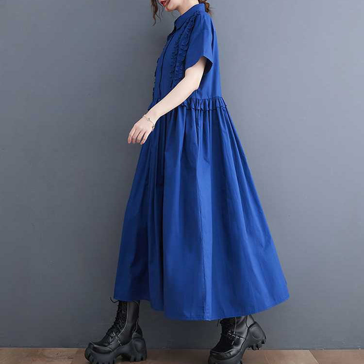 【ワンピース】夏 大人可愛い ゆったり 半袖ワンピース｜ウエスト切り替え＆ミディ丈で体型カバー【ANシリーズ】