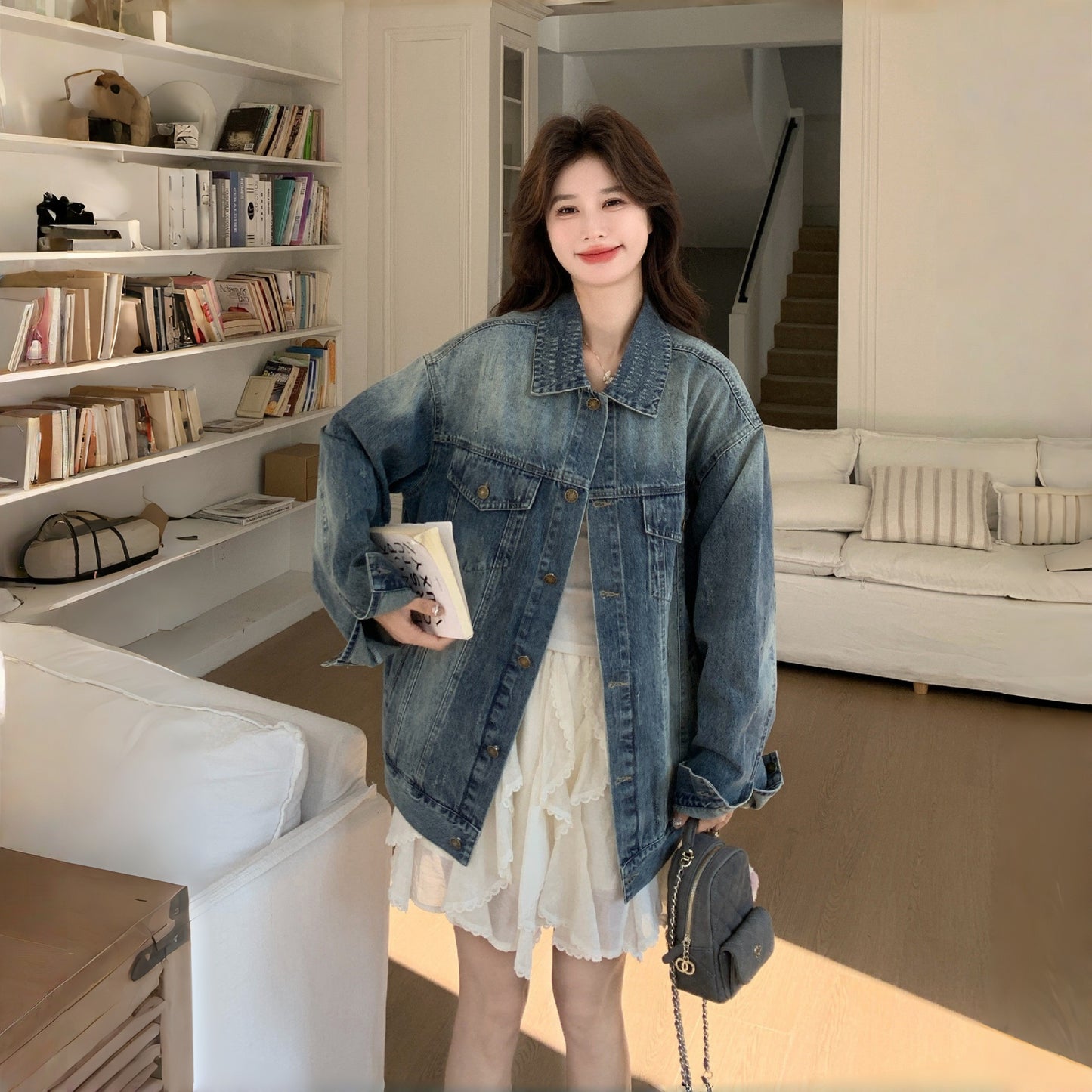 【アウター】香港風 ゆったり カジュアル アメリカン 着痩せ ジャケット【JZシリーズ】