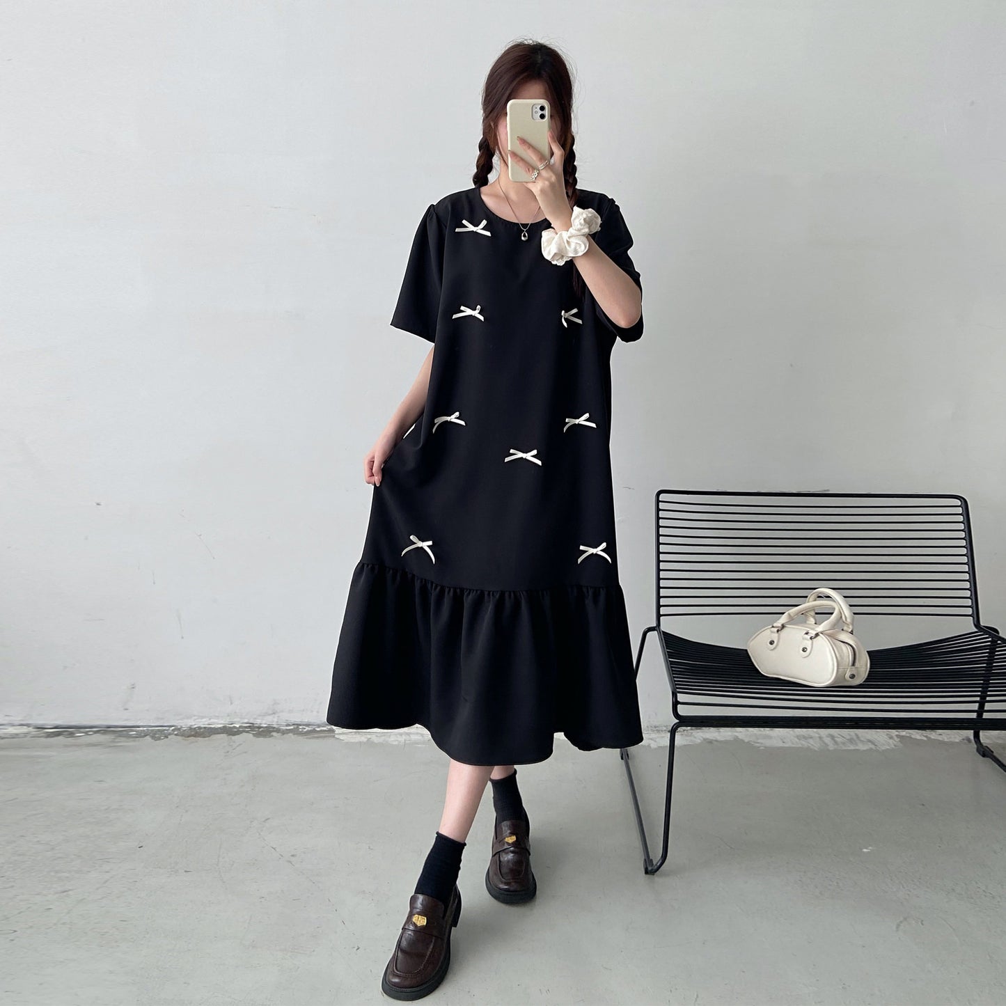 【ワンピース】体型カバー切替ワンピース レディース 夏 ゆったりシルエット お腹周りカバー 着痩せ 半袖 Aラインワンピース【JZシリーズ】