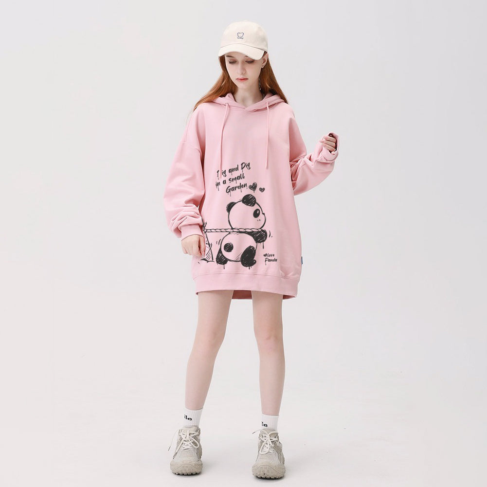 【トップス】🐼パンダ柄 裏起毛・厚手 フード付き スウェット レディース 秋冬新作 パーカー【FCシリーズ】