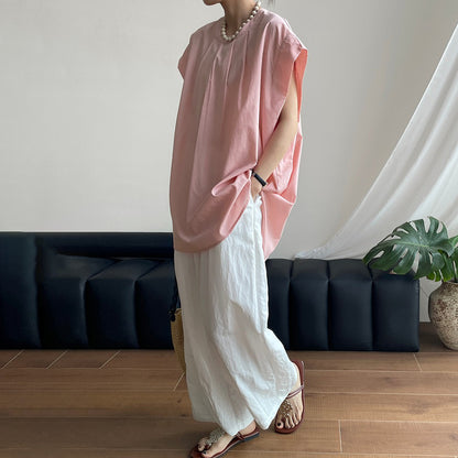 【トップス】韓国風 ラウンドネック プルオーバー 夏新作 ゆったりシルエット 雰囲気たっぷり シャツ【JZシリーズ】