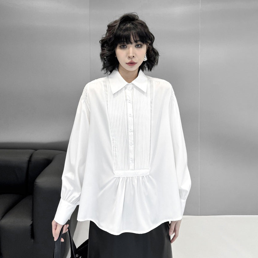 【60%OFF⭐️早い者勝ち】【トップス】プリーツシャツ レディース 春秋 新作 ゆったり 細見え おしゃれ トップス【AHシリーズ】