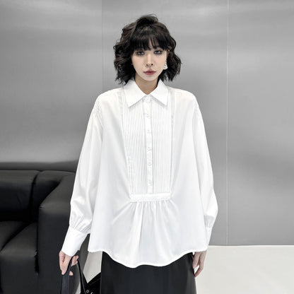 【60%OFF⭐️早い者勝ち】【トップス】プリーツシャツ レディース 春秋 新作 ゆったり 細見え おしゃれ トップス【AHシリーズ】