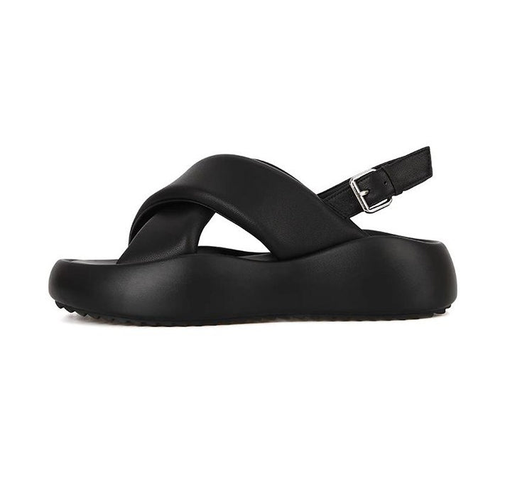 【シューズ】夏新作 高さアップ 厚底 クロスストラップ カジュアルサンダル