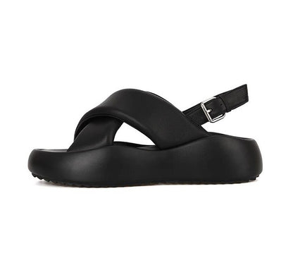 【シューズ】夏新作 高さアップ 厚底 クロスストラップ カジュアルサンダル