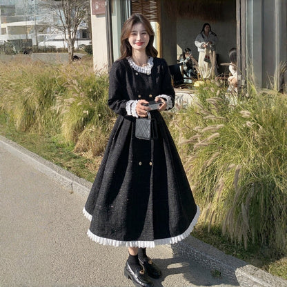 【ワンピース】春 秋 冬 フレンチスタイル 高級感 大人可愛い 着痩せ 気質よい 長袖ワンピース【JZシリーズ】