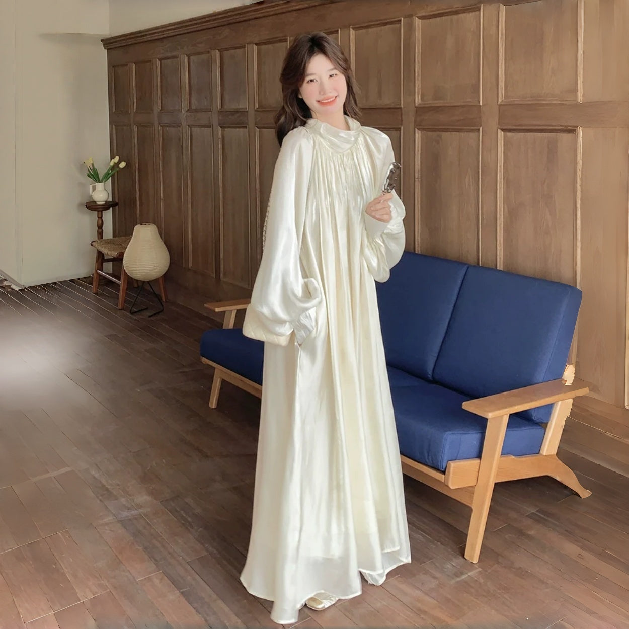 【ワンピース】高級感 ピュアで理想的な 新作 優しいテイスト フレンチ 長袖ワンピース【JZシリーズ】