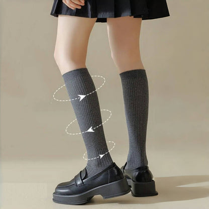 【グッズ】春夏秋冬 合わせやすい しま模様 ハイソックス