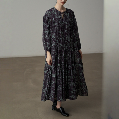 【ワンピース】センスある シフォン センスある  レイヤード感 レイヤード風 長袖 ワンピース 【SHシリーズ】