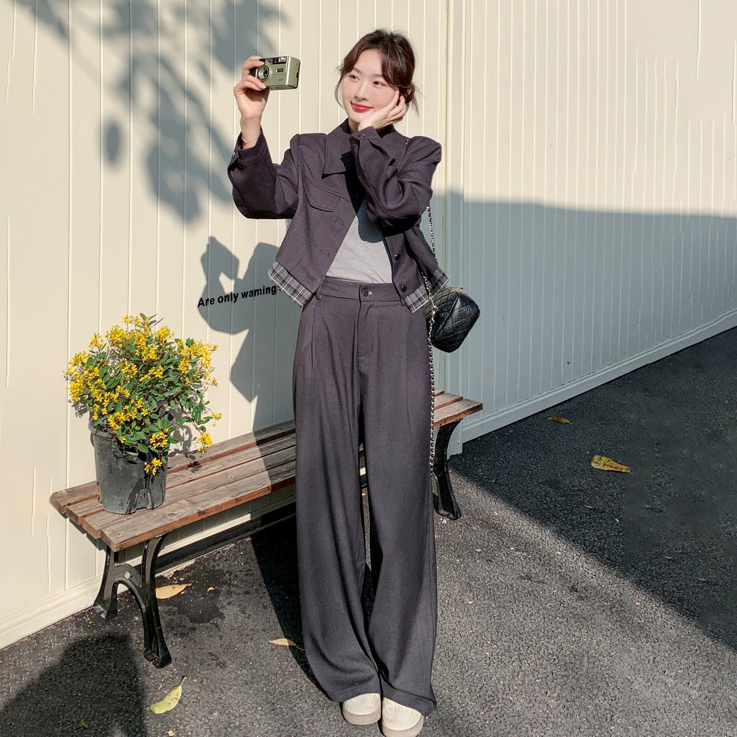 2点セット！【セットアップ】ミニマル デザイン 2点上下セット 春新作 ジャケット＆ワイドパンツ レディース【JZシリーズ】