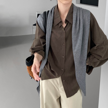 【トップス】韓国風 おしゃれ感 100％リヨセル ゆったりシャツ レディース リボン付きブラウス【JZシリーズ】