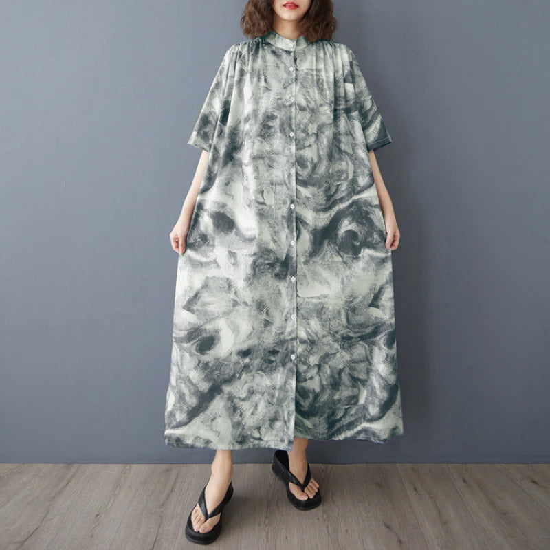 期間限定⭐️60%OFF【ワンピース】ゆったり ショールカラー ロングシャツドレス ボタンディテール 体型カバー 大きいサイズ レディース 半袖ワンピース
【SHシリーズ】