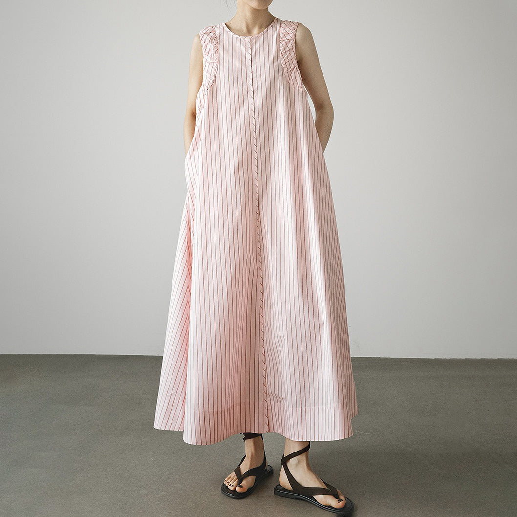 【ワンピース】レトロ風 ノースリーブワンピース レディース 春夏 ゆったり ロング丈 ナチュラル デザイン【JZシリーズ】