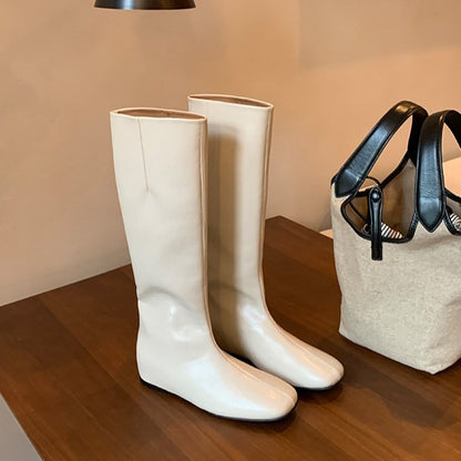 【シューズ】インヒール 春 秋 冬 スクエアラウンドトゥ ライダーブーツ 【JZシリーズ】