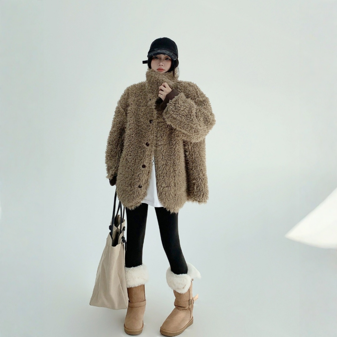 【アウター】春 秋 冬 ムートン調 リバーシブル仕様 ボア 保温 ヴィンテージ風 ジャケット 【FCシリーズ】