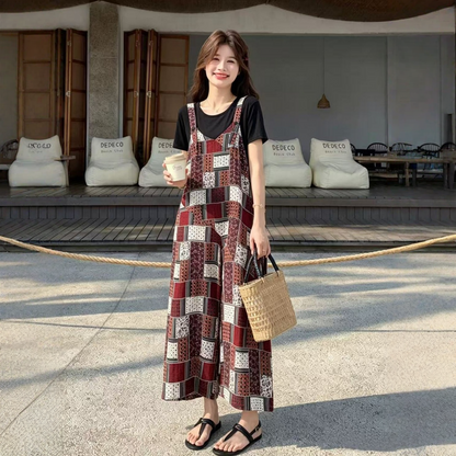 期間限定⭐️60%OFF【ボトムス】ゆったり ハイウエスト ストラップ チェッカー柄 ワイドパンツ 【SHシリーズ】