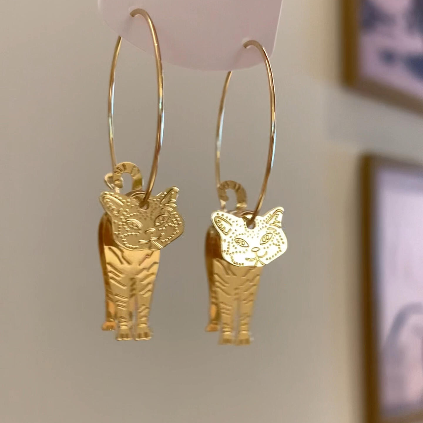 【グッズ】立体猫モチーフピアス 小众独特デザイン インパクト抜群 個性派