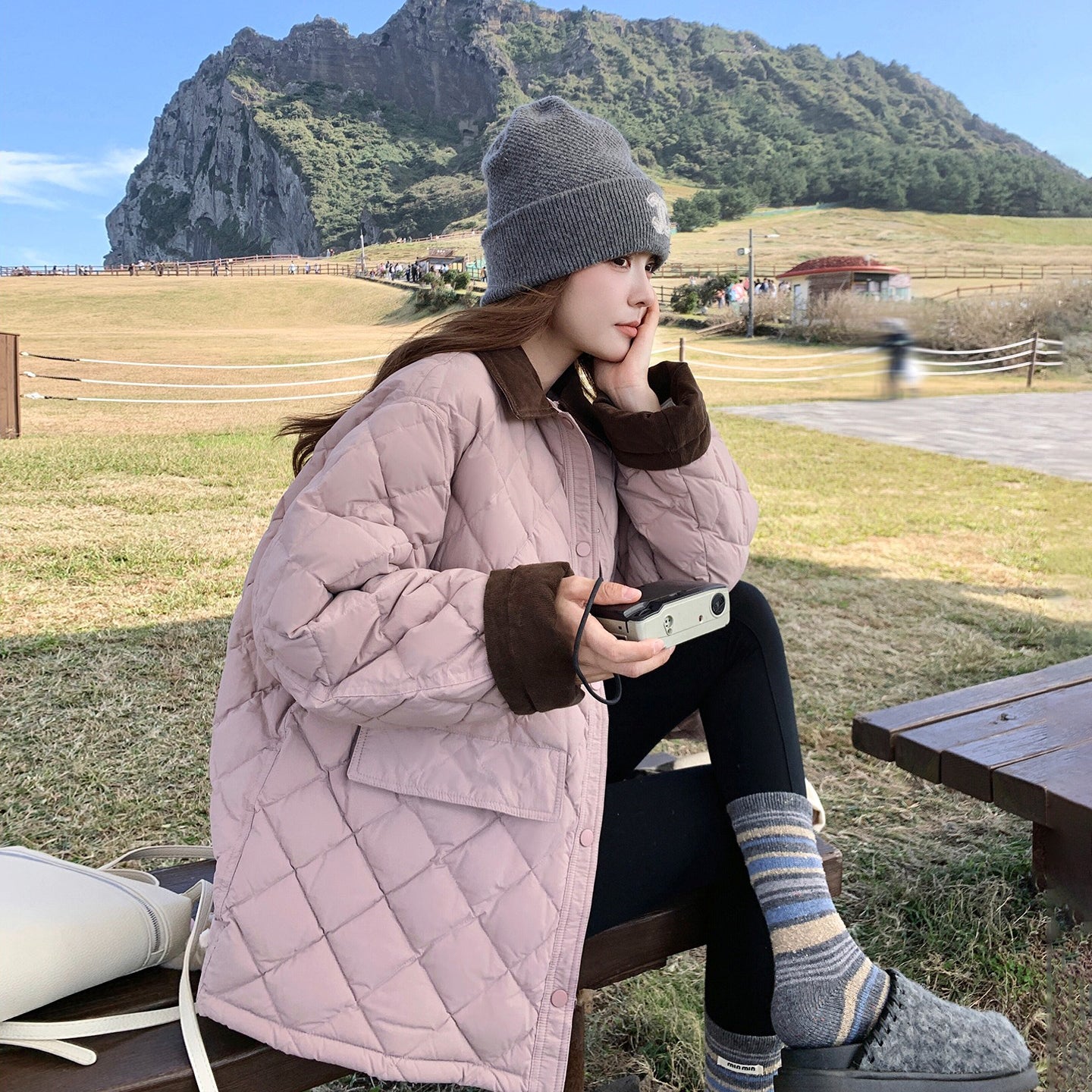 【アウター】バイカラー＆大きめポケット🎵 上品 中綿コート レディース 秋冬 韓国風 綿入れコート【JZシリーズ】