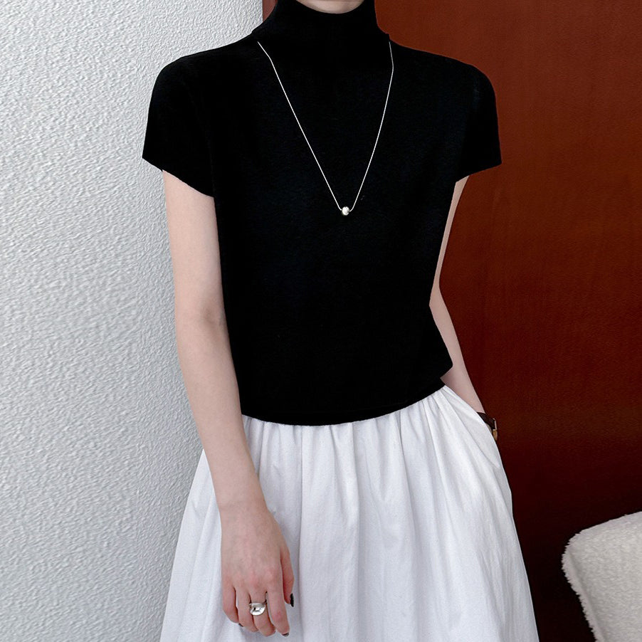 【トップス】秋先取り 韓国系ヴィンテージ感 ハーフタートル ニット Ｔシャツ【JZシリーズ】