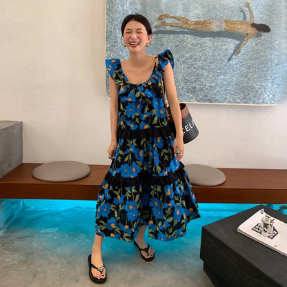 【ワンピース】人気レース ノースリーブワンピース｜ロールスリーブ×深Vネックの大人カジュアル長袖ドレス【SHシリーズ】