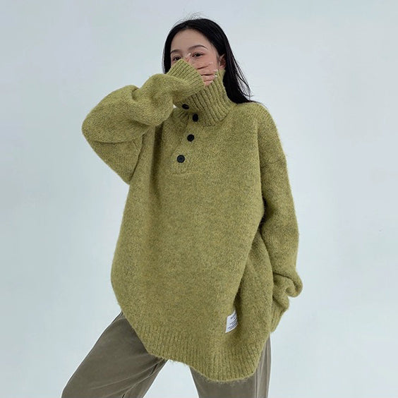 【トップス】春秋冬 厚手 ルーズフィット タートルセーター 暖か ニット レディース【FCシリーズ】