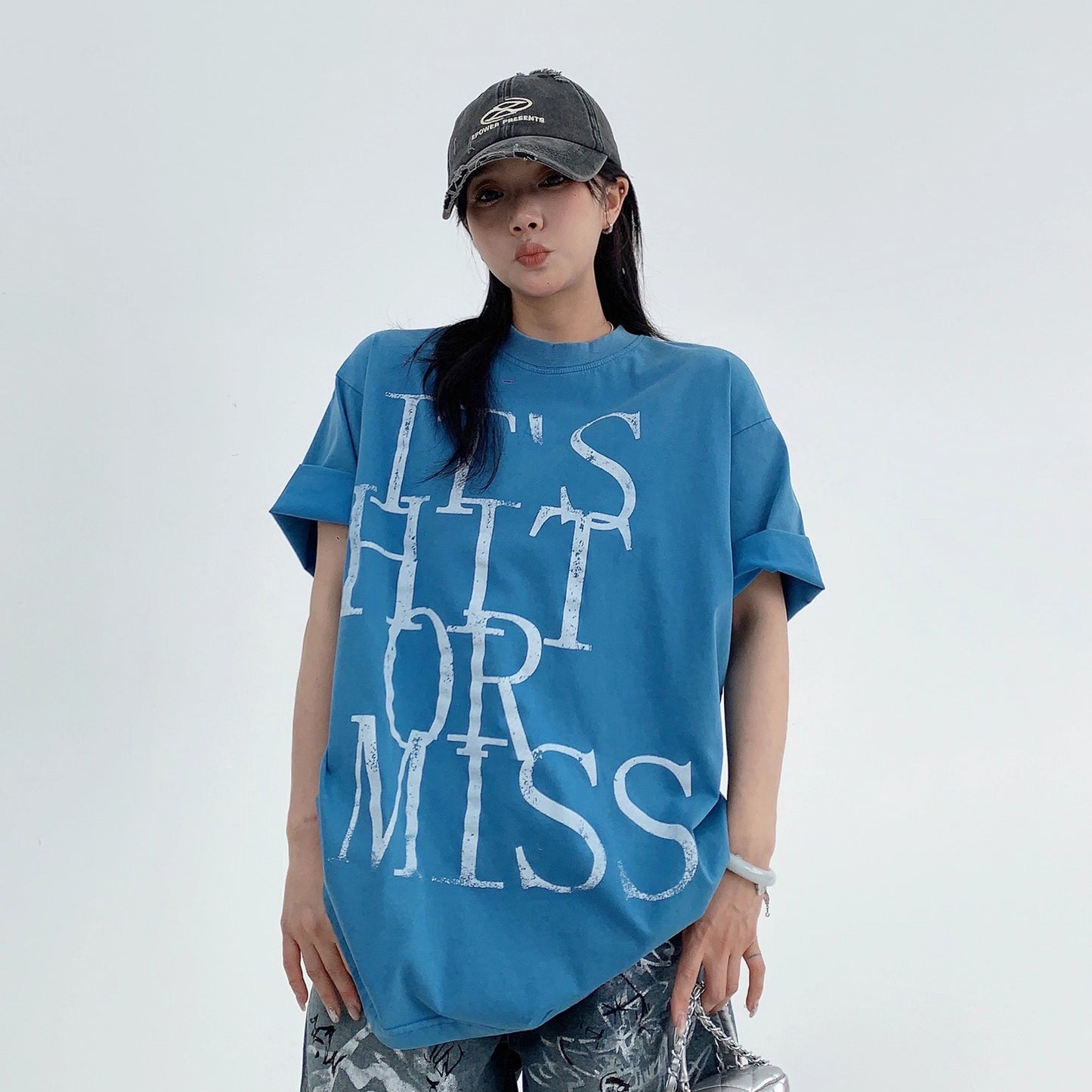 【トップス】ヴィンテージ風 ウォッシュド ロゴ クロップドTシャツ【FCシリーズ】