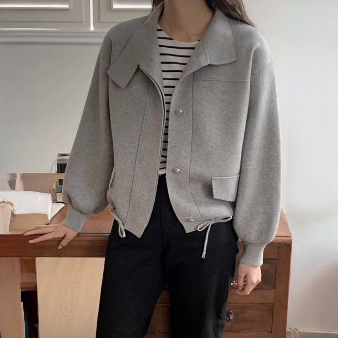 【アウター】春 秋 冬 レトロ エレガント ダブルポケット ニット カーディガン ジャケット 【JZシリーズ】