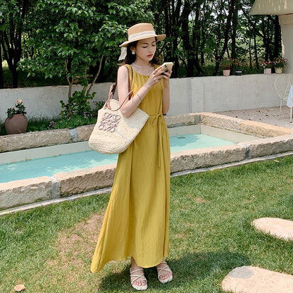 【ワンピース】夏 フレンチエレガンス  ビーチドレス ノースリーブワンピース