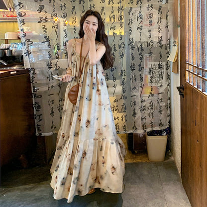 【ワンピース】フレンチエレガンス 夏新作 柔らかい印象 花柄ノースリーブワンピース リゾート気分【SHシリーズ】