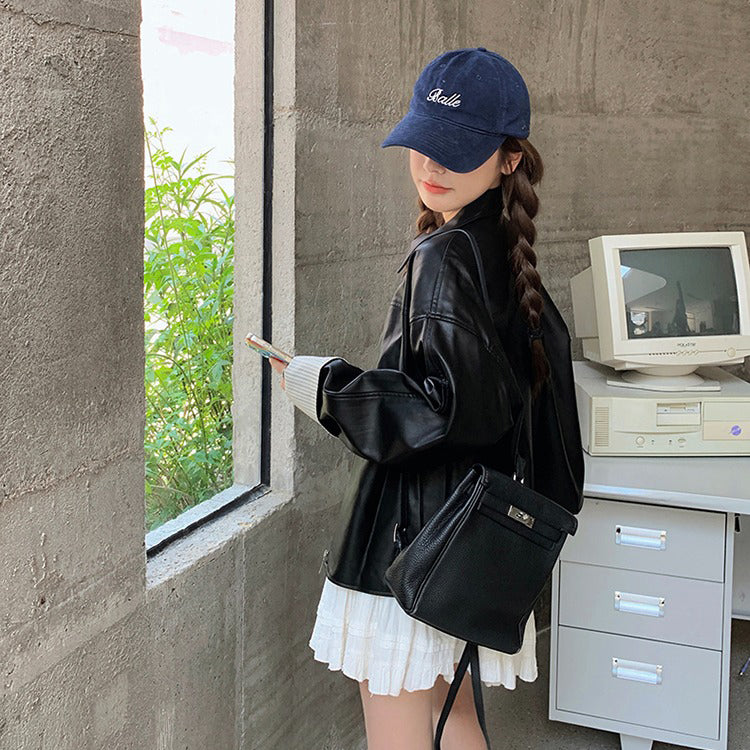 【アウター】高級感 カジュアル  ショート丈 超おしゃれなストリートスタイル ゆったりPUレザージャケット【JZシリーズ】